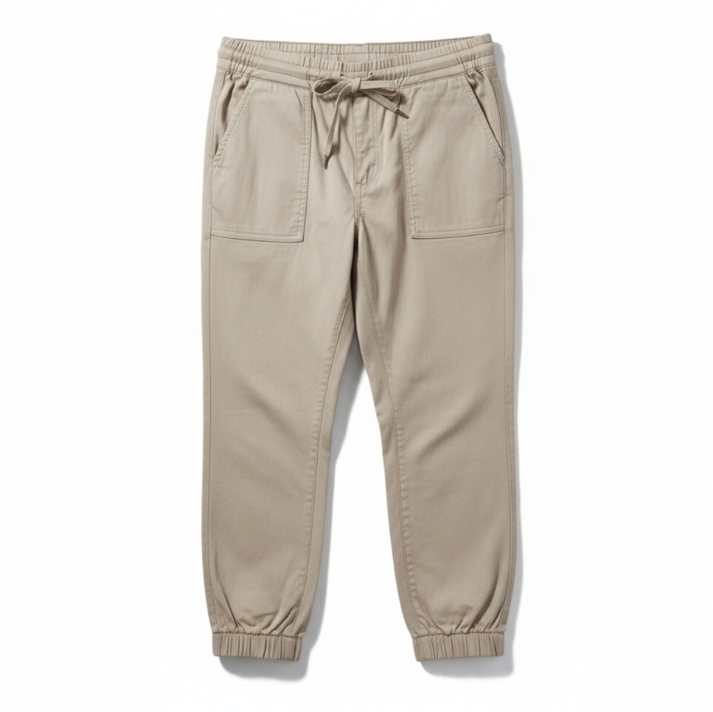 Khaki Joggers Women’s Large No Boundaries Work Pants Tie Waist